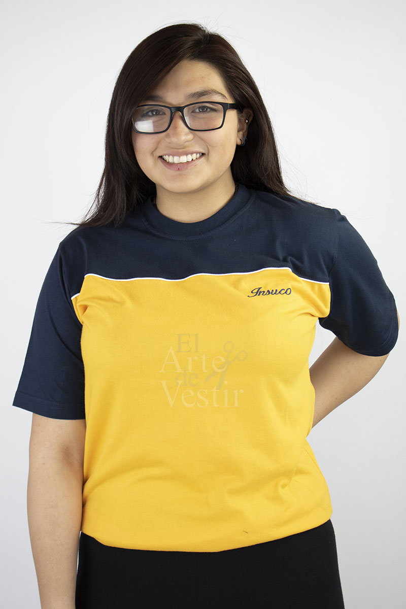 POLERA AMARILLO/NEGRO INSUCO MC POLO MUJER