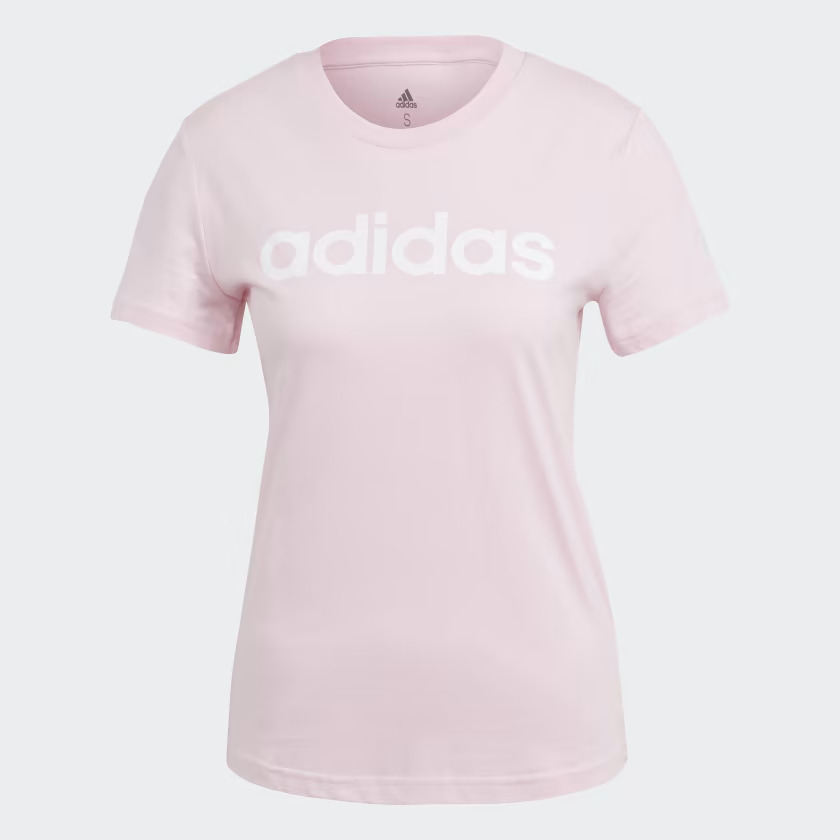 POLERA ADIDAS MUJER SLIM LOGO ROSADO